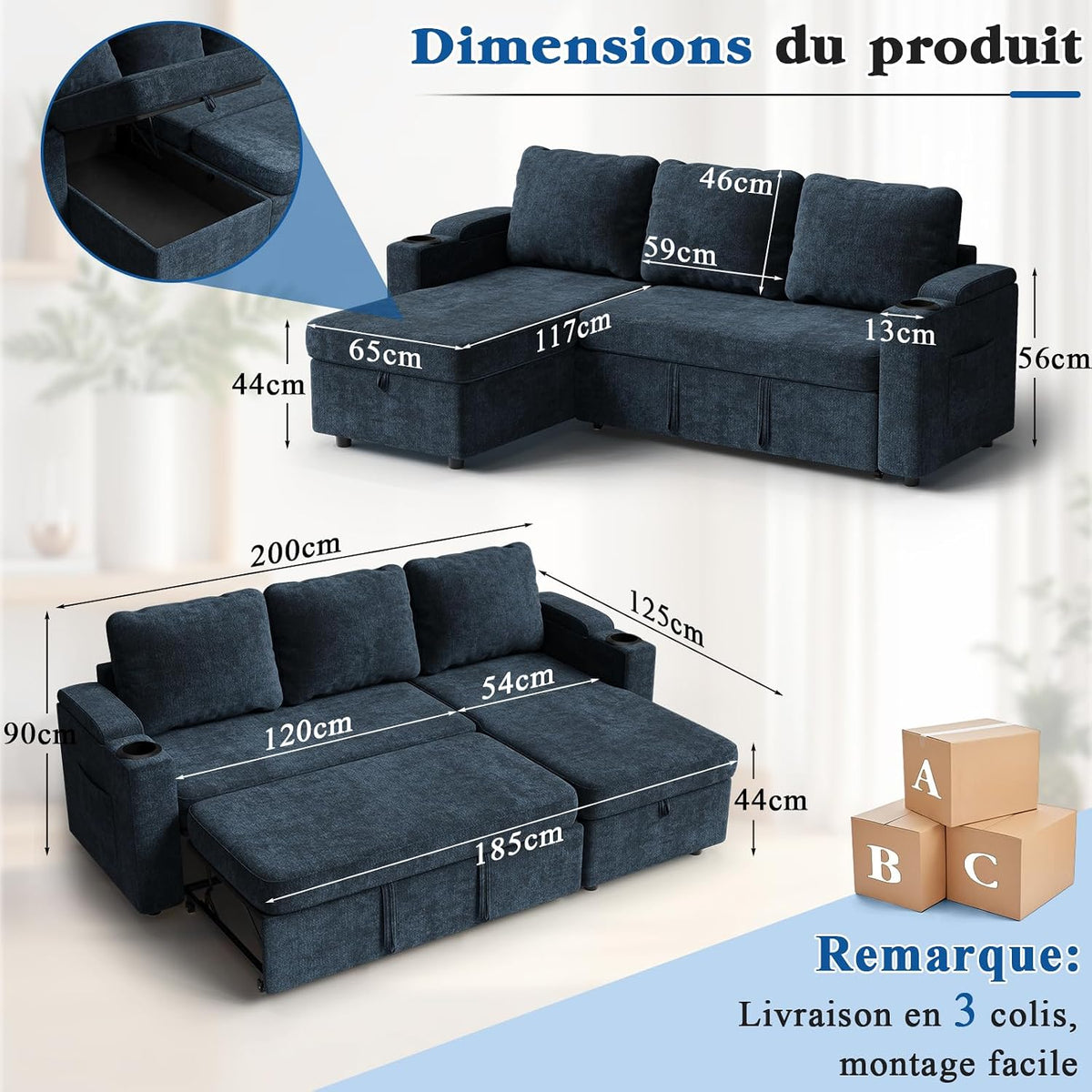 Elegant Space-Saving L-Shaped Sofa