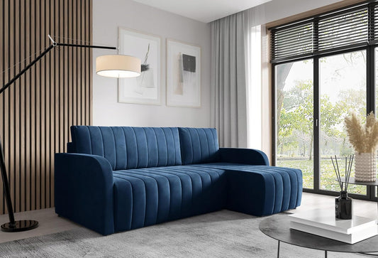 Sophisticated Velvet Corner Sofa Bed