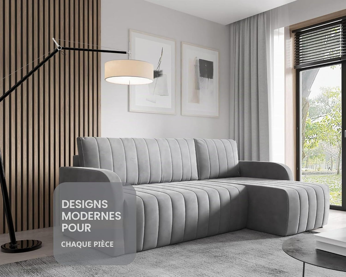 Sophisticated Velvet Corner Sofa Bed