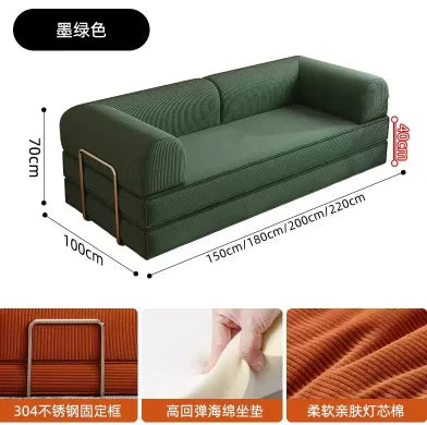 m Italian Minimalist Retro High-end Corduroy Living Room Sofa, Compressed Sofa Sofa Bed Washable Air Transport m