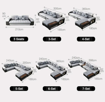 Elegant U-Shaped Modern Sectional Sofa