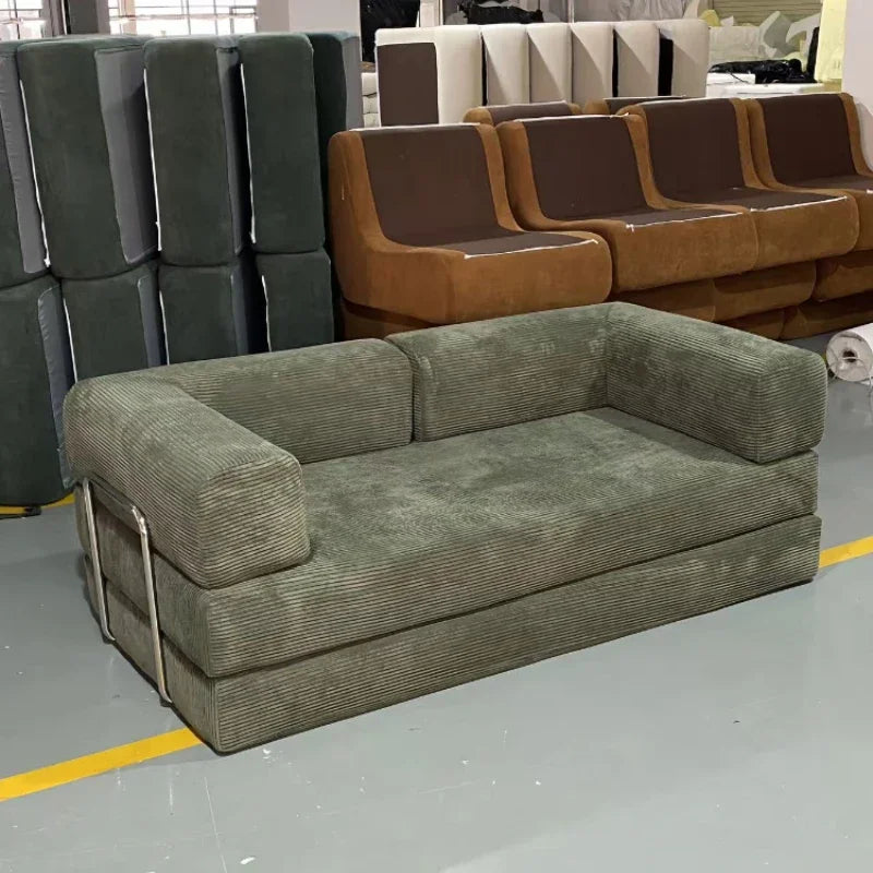 m Italian Minimalist Retro High-end Corduroy Living Room Sofa, Compressed Sofa Sofa Bed Washable Air Transport m