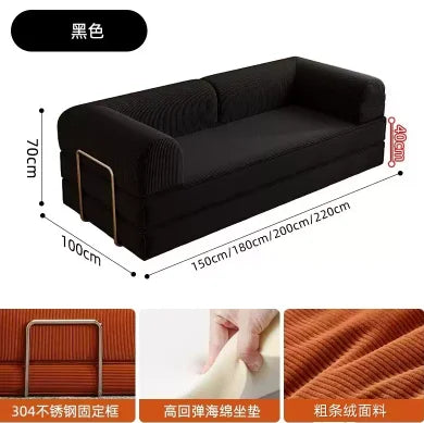 m Italian Minimalist Retro High-end Corduroy Living Room Sofa, Compressed Sofa Sofa Bed Washable Air Transport m