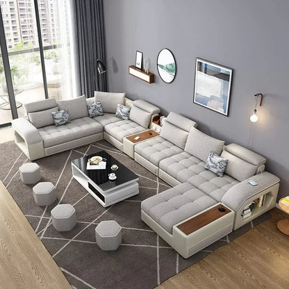 Elegant U-Shaped Modern Sectional Sofa