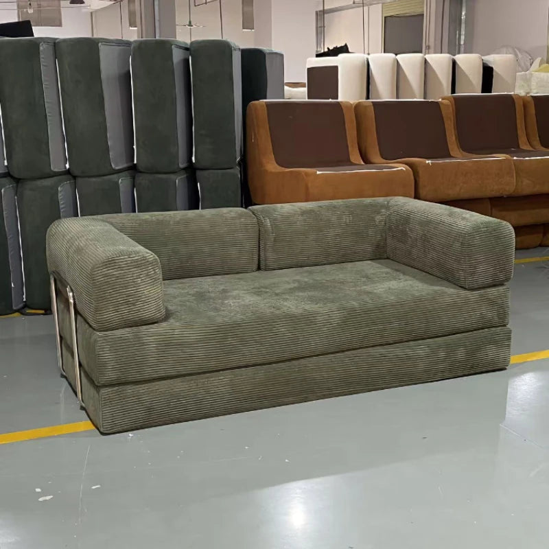 m Italian Minimalist Retro High-end Corduroy Living Room Sofa, Compressed Sofa Sofa Bed Washable Air Transport m