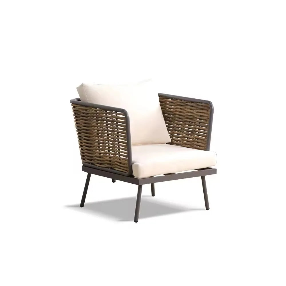 Outdoor Sofa, Waterproof and UV-resistant Three-seater Sofa Set, Garden Leisure Furniture