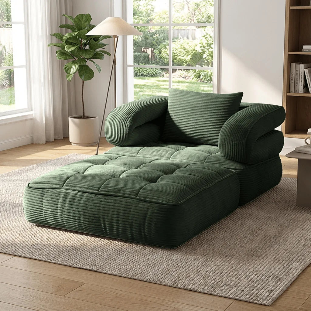Vacuum Compression Sofa, Foldable Office Lazy Sofa, Living Room, Small-sized Tatami, Corduroy Single Sofa Bed, Floor Sofa