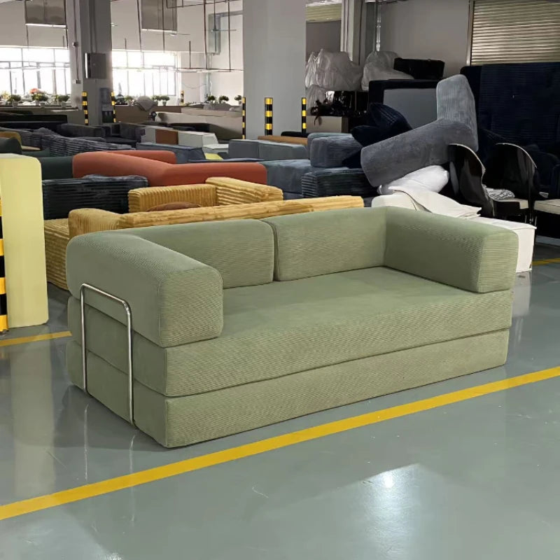 m Italian Minimalist Retro High-end Corduroy Living Room Sofa, Compressed Sofa Sofa Bed Washable Air Transport m