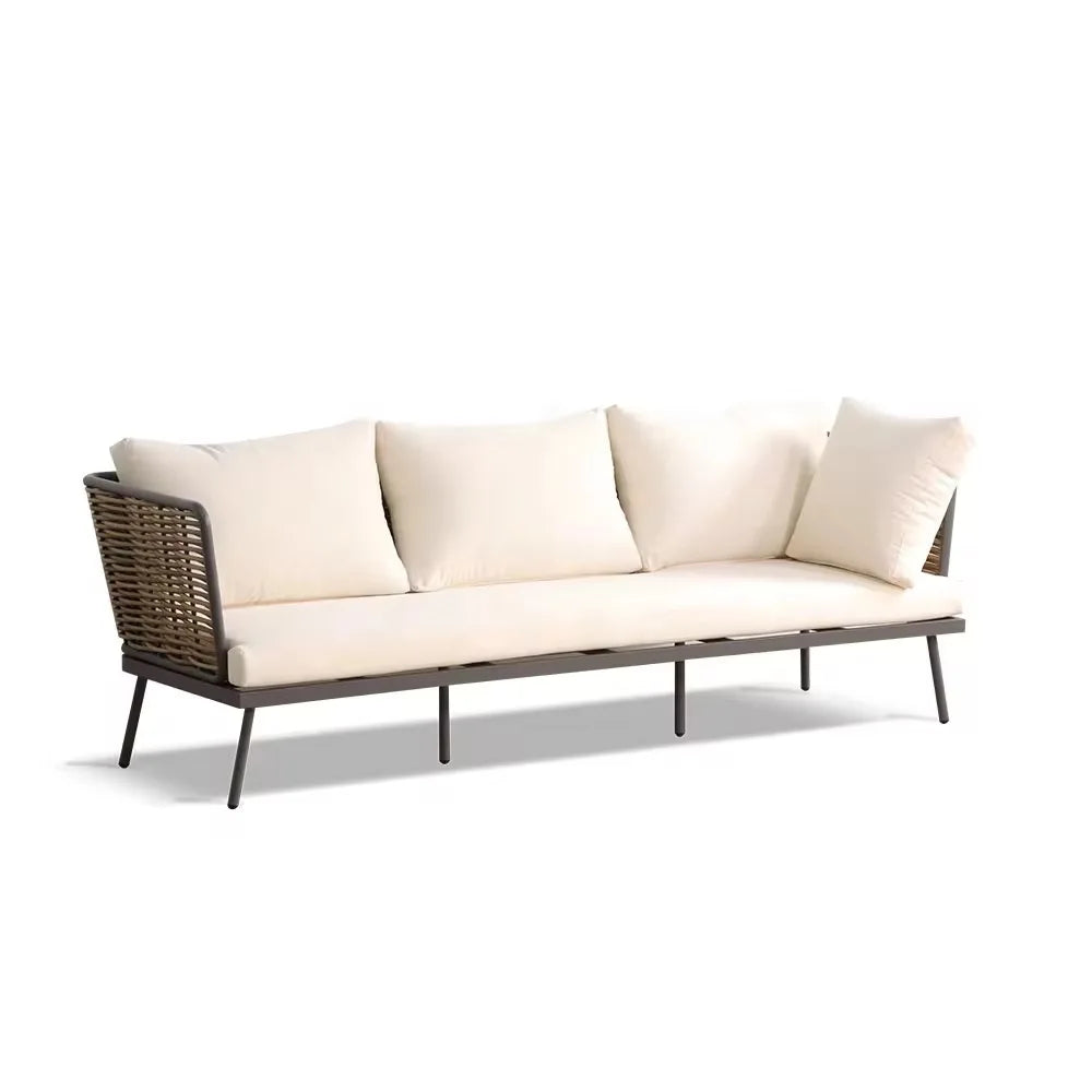 Outdoor Sofa, Waterproof and UV-resistant Three-seater Sofa Set, Garden Leisure Furniture