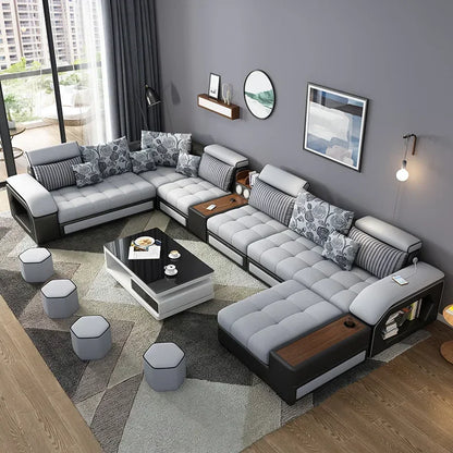 Elegant U-Shaped Modern Sectional Sofa
