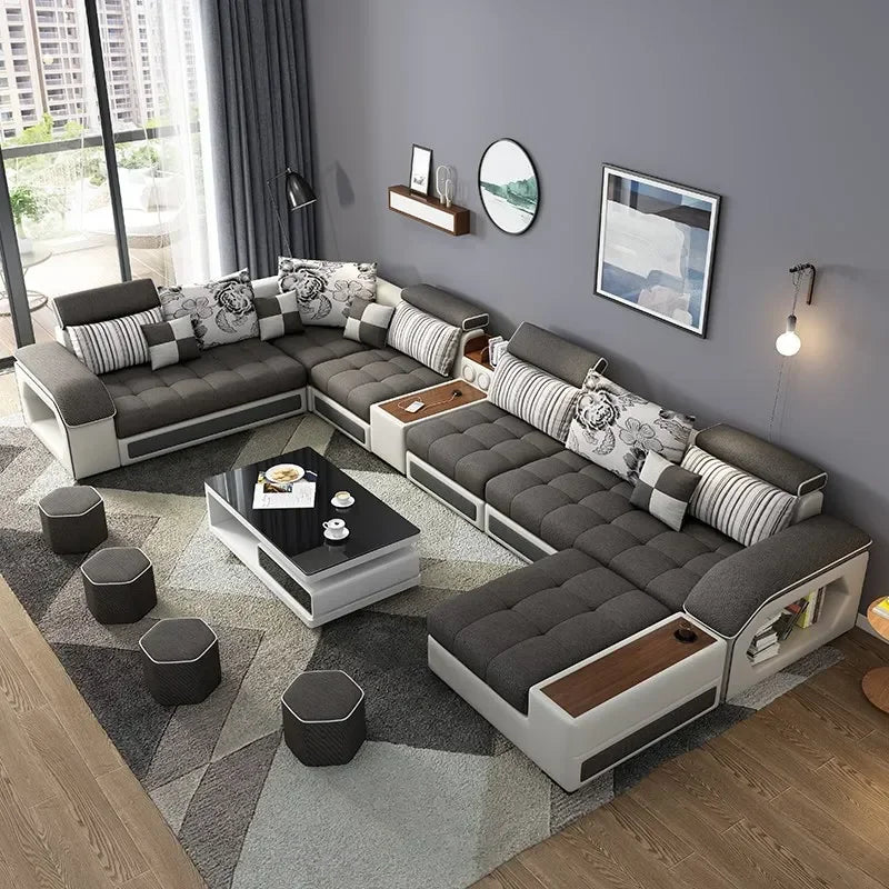 Elegant U-Shaped Modern Sectional Sofa