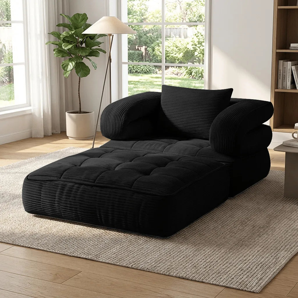 Vacuum Compression Sofa, Foldable Office Lazy Sofa, Living Room, Small-sized Tatami, Corduroy Single Sofa Bed, Floor Sofa